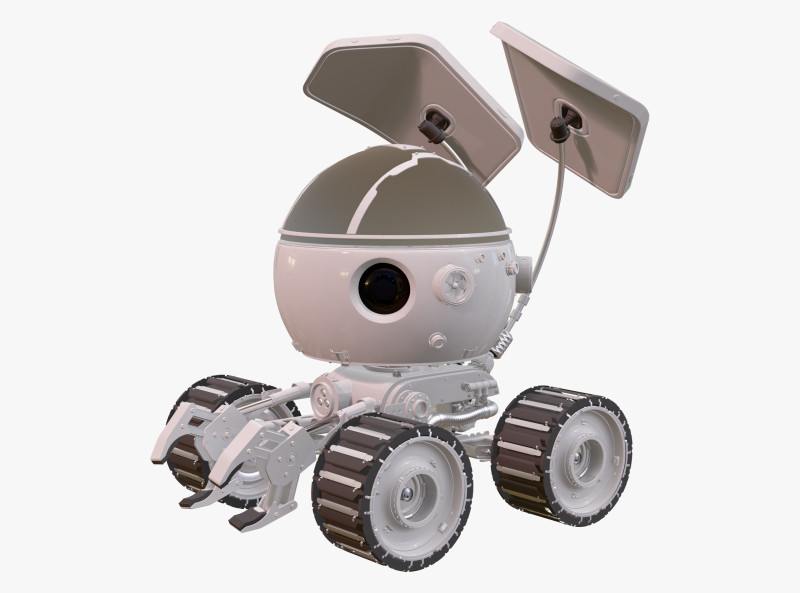 Sci-Fi Spherical Exploration Rover M1 3D Model .c4d .max .obj .3ds .fbx .stl .blend