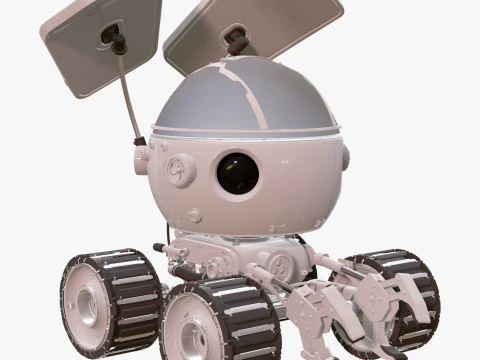 Sci-Fi Spherical Exploration Rover M1 3D Model