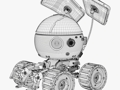 Sci-Fi Spherical Exploration Rover M1 3D Model