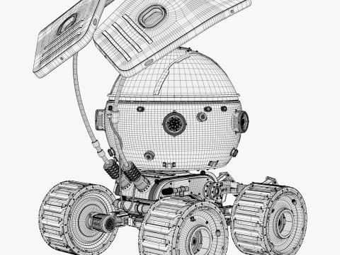 Sci-Fi Spherical Exploration Rover M1 3D Model