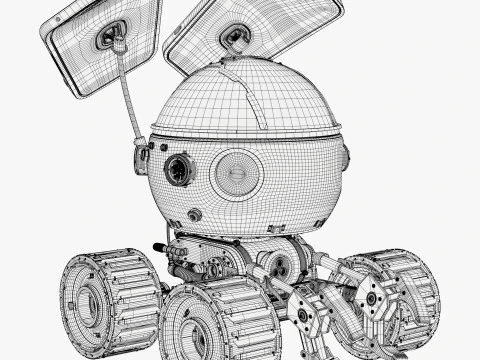 Sci-Fi Spherical Exploration Rover M1 3D Model