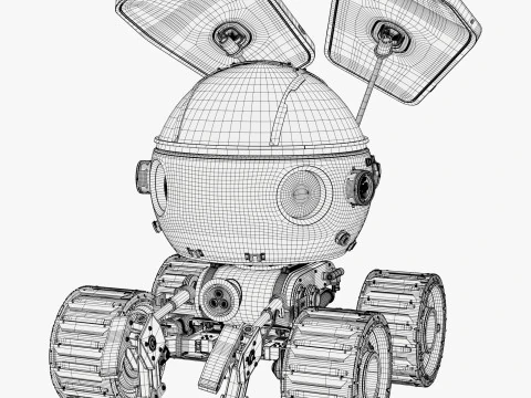 Sci-Fi Spherical Exploration Rover M1 3D Model