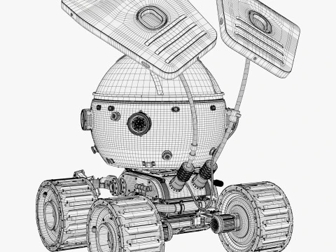 Sci-Fi Spherical Exploration Rover M1 3D Model