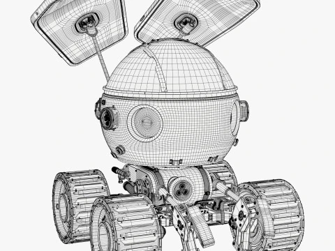 Sci-Fi Spherical Exploration Rover M1 3D Model