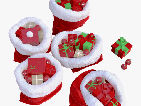 プレゼント入りクリスマスギフト袋 M1 3Dモデル