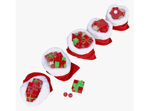 プレゼント入りクリスマスギフト袋 M1 3Dモデル