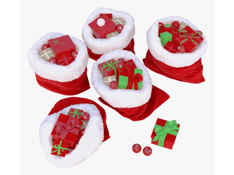 プレゼント入りクリスマスギフト袋 M1 3Dモデル