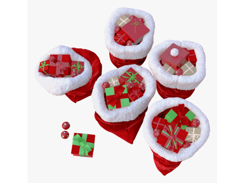 プレゼント入りクリスマスギフト袋 M1 3Dモデル