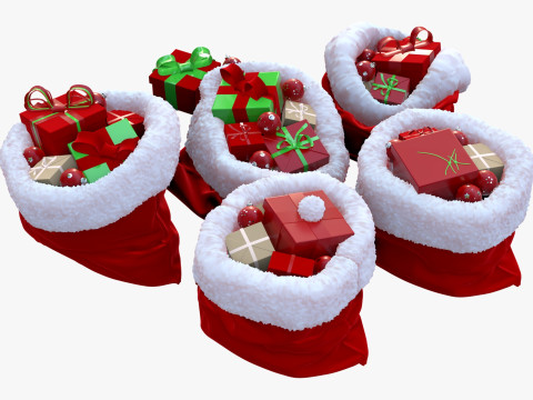 プレゼント入りクリスマスギフト袋 M1 3Dモデル