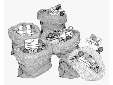 プレゼント入りクリスマスギフト袋 M1 3Dモデル