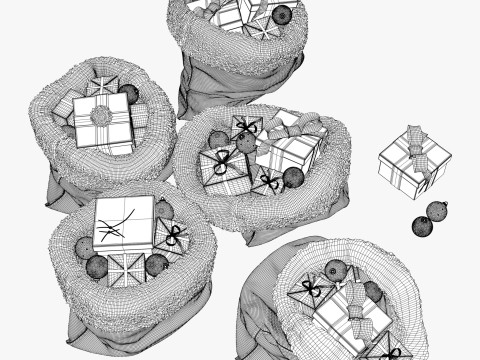 プレゼント入りクリスマスギフト袋 M1 3Dモデル