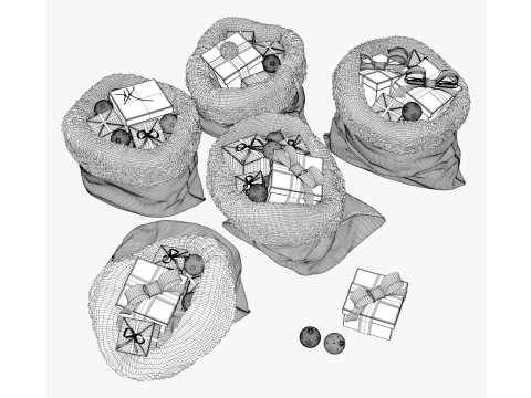 プレゼント入りクリスマスギフト袋 M1 3Dモデル