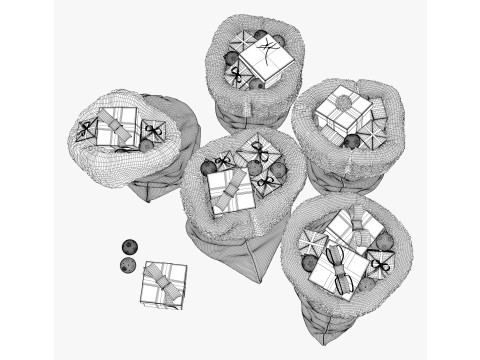 プレゼント入りクリスマスギフト袋 M1 3Dモデル