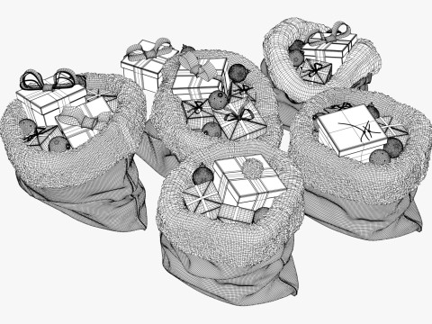 プレゼント入りクリスマスギフト袋 M1 3Dモデル