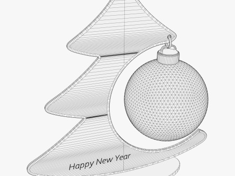 Dekorasi Pohon Natal dengan Ornamen Bola M1 Model 3D