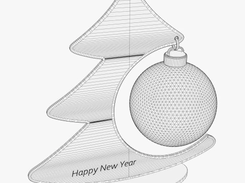 Christmas Tree Decor with Ornament Ball M1 3D Model