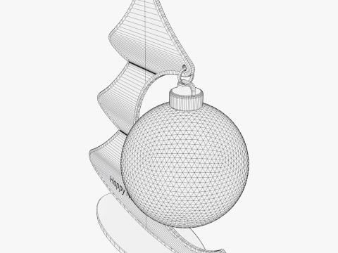 Dekorasi Pohon Natal dengan Ornamen Bola M1 Model 3D