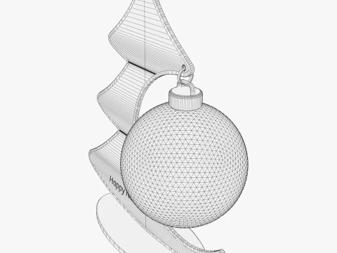 Christmas Tree Decor with Ornament Ball M1 3D Model