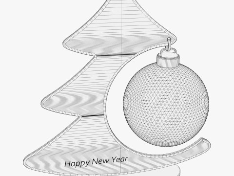 Dekorasi Pohon Natal dengan Ornamen Bola M1 Model 3D