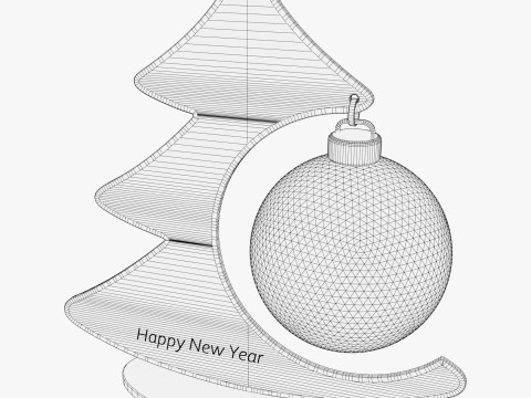 Dekorasi Pohon Natal dengan Ornamen Bola M1 Model 3D