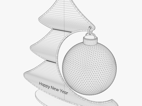 Dekorasi Pohon Natal dengan Ornamen Bola M1 Model 3D