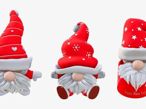 圣诞侏儒装饰套装 M1 3D 模型