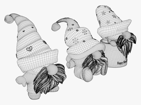 圣诞侏儒装饰套装 M1 3D 模型