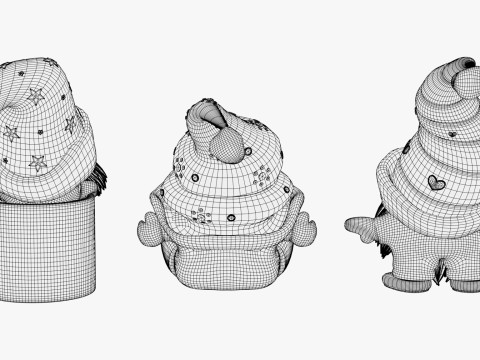 圣诞侏儒装饰套装 M1 3D 模型