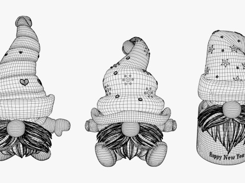 圣诞侏儒装饰套装 M1 3D 模型