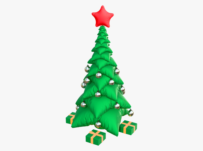 Pohon Bantal Natal dengan Hadiah M1 Model 3D .c4d .max .obj .3ds .fbx .stl .blend