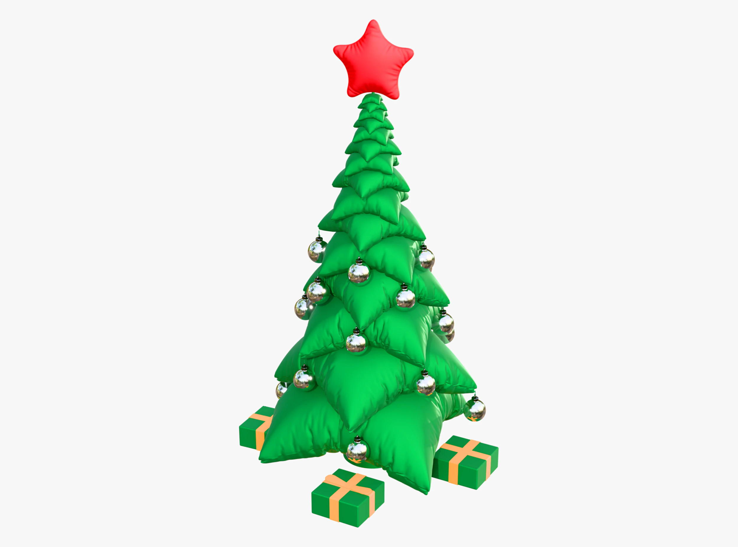 Albero dei cuscini di Natale con regali M1 Modello 3D .c4d .max .obj .3ds .fbx .stl .blend 