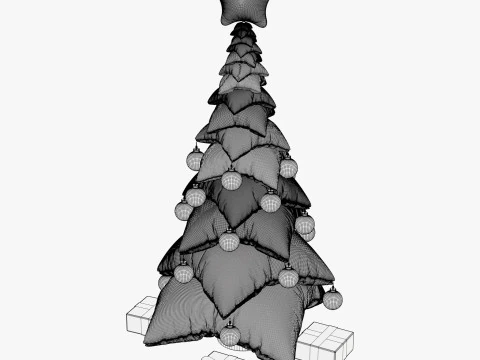 Albero dei cuscini di Natale con regali M1 Modello 3D