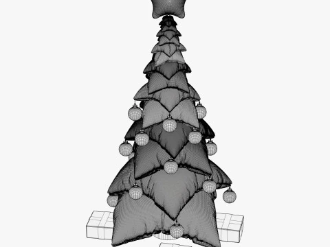 Albero dei cuscini di Natale con regali M1 Modello 3D
