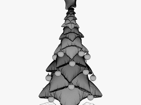 Albero dei cuscini di Natale con regali M1 Modello 3D