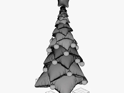 Albero dei cuscini di Natale con regali M1 Modello 3D