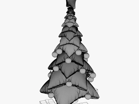 Albero dei cuscini di Natale con regali M1 Modello 3D