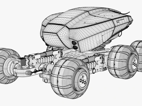 SciFi Exploration Rover Vehicle M1 3D Model