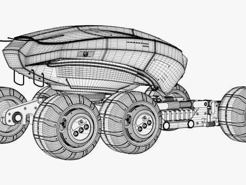 SciFi Exploration Rover Vehicle M1 3D Model