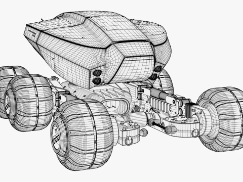 SciFi Exploration Rover Vehicle M1 3D Model