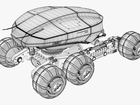 SciFi Exploration Rover Vehicle M1 3D Model