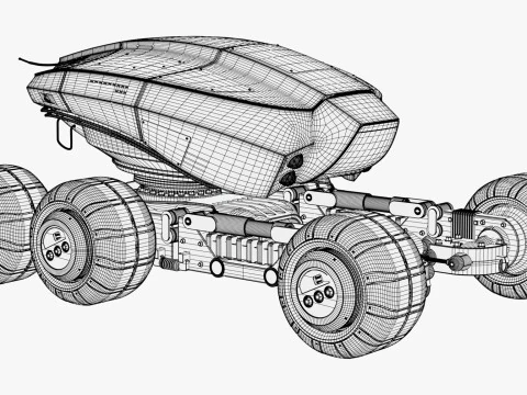 SciFi Exploration Rover Vehicle M1 3D Model