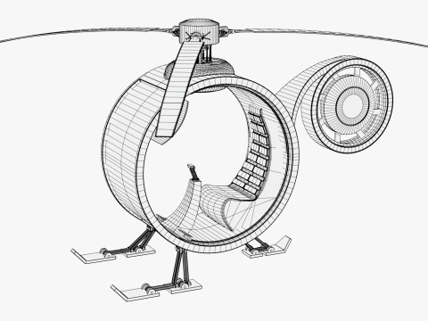 Persoonlijke eenzitshelikopter M1 3D Model