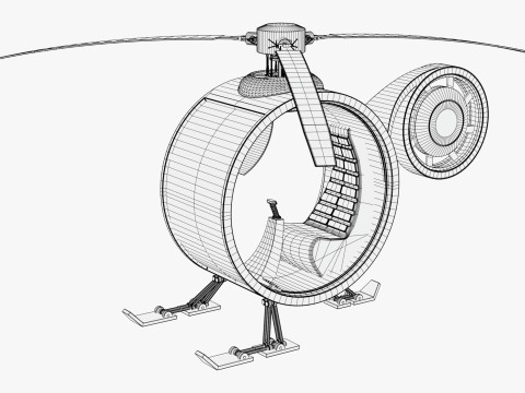 Persoonlijke eenzitshelikopter M1 3D Model
