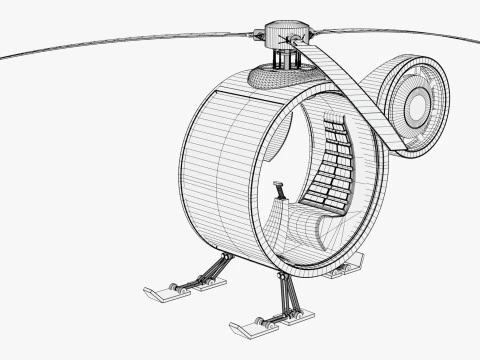 Personal Single Seat Helicopter M1 3D Model