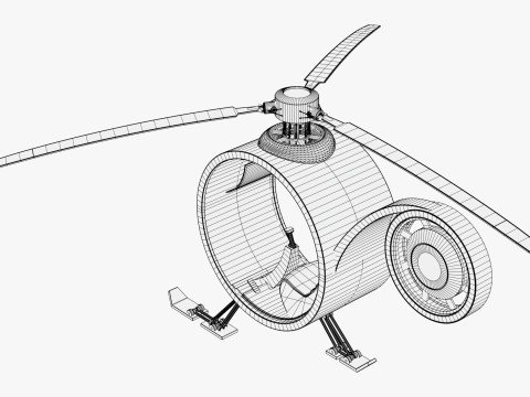 Persoonlijke eenzitshelikopter M1 3D Model