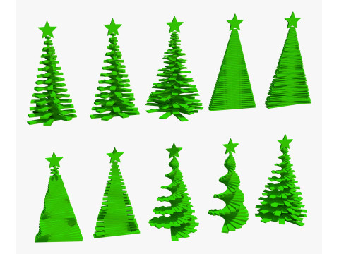 Набір геометричних ялинок M1 3D Модель