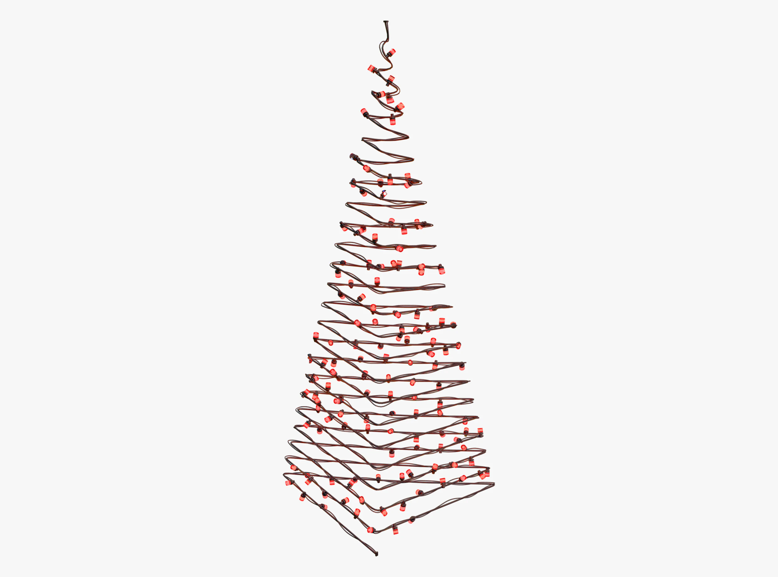 Wire Christmas Tree with LED Lights M1 3D Model .c4d .max .obj .3ds .fbx .stl .blend 