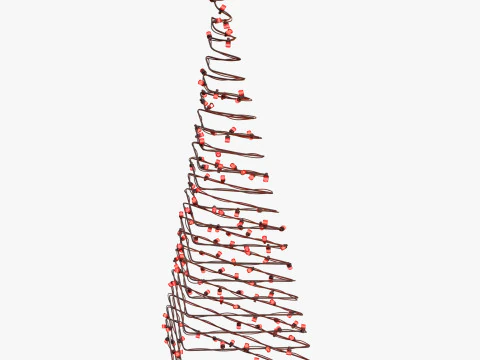 Wire Christmas Tree with LED Lights M1 3D Model