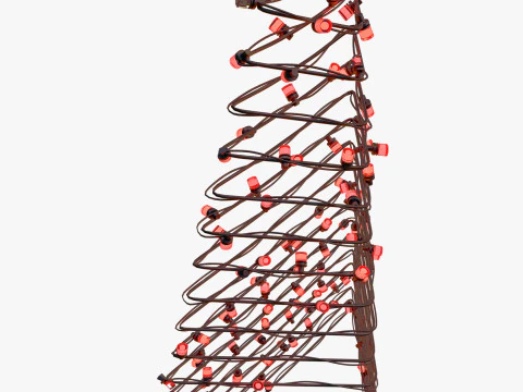 Wire Christmas Tree with LED Lights M1 3D Model