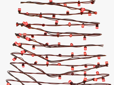 Árbol de Navidad de Alambre con Luces LED M1 Modelo 3D